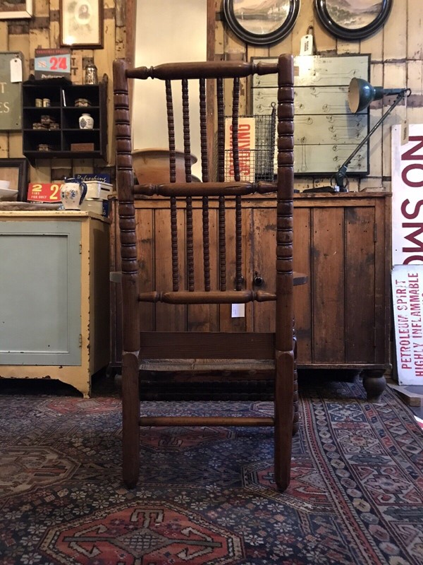 19th Century Bobbin Arm Chair With Rush Seat-nothing-new-19th-century-victorian-country-house-bobbin-turned-arm-chair-with-rush-seat---nothingnewstafford-2-main-638090570886720699.jpg