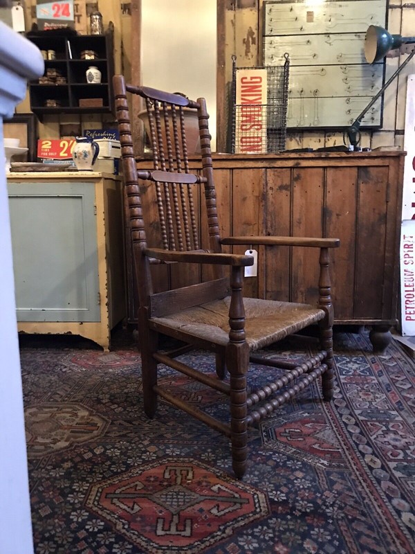 19th Century Bobbin Arm Chair With Rush Seat-nothing-new-19th-century-victorian-country-house-bobbin-turned-arm-chair-with-rush-seat---nothingnewstafford-3-main-638090570897658019.jpg