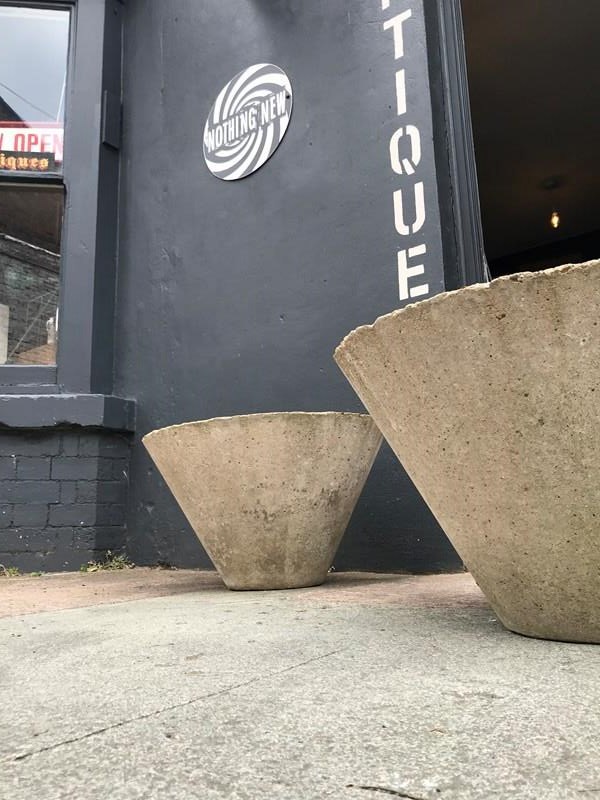 Pair Of Early To Mid 20Th Century Reconstituted Stone Conical Planters -nothing-new-1e4d135d-b5f8-4574-8924-61b1d2fb3987-main-638217601583485005-1.jpeg