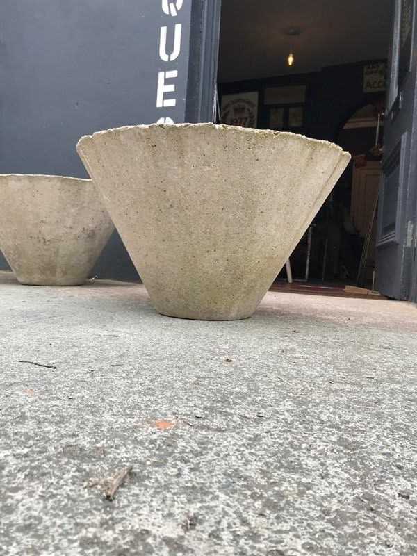 Pair Of Early To Mid 20Th Century Reconstituted Stone Conical Planters -nothing-new-507f9abc-208b-460b-a212-da683cb236f6-main-638217602419978362-1.jpeg