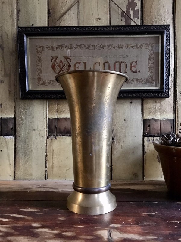 Early 20th Century Copper Banded Brass Vase-nothing-new-antique-early-20th-century-large-brass-with-copper-band-vase-arts--crafts---nothingnewstafford-main-638047905256723739.jpg