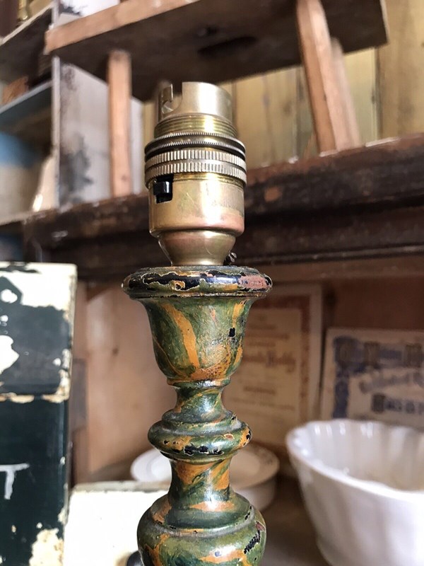 Antique Early 20Th Century Wooden Faux Marble Painted Table Lamp -nothing-new-antique-early-20th-century-wooden-faux-marble-painted-table-lamp-lighting-light---nothingnewstafford-6-main-638312426342218595.jpg