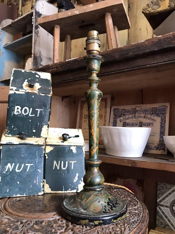 Antique Early 20Th Century Wooden Faux Marble Painted Table Lamp -nothing-new-antique-early-20th-century-wooden-faux-marble-painted-table-lamp-lighting-light---nothingnewstafford-7-main-638312426355031434.jpg