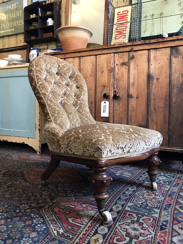 19th Century Button Back Slipper Chair -nothing-new-antique-victorian-19th-century-button-back-slipper-chair-bedroom-nursing---nothingnewstafford-main-638094839723957136.jpg