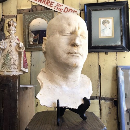 Mid 20Th Century Plaster Death Mask Of Unknown Male