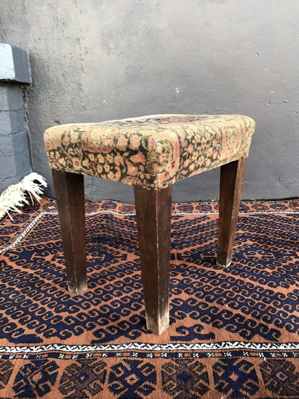 Early 20th Century Carpet Upholstered Stool -nothing-new-early-20th-century-carpet-upholstered-stool--2-main-637820958514401343.jpg