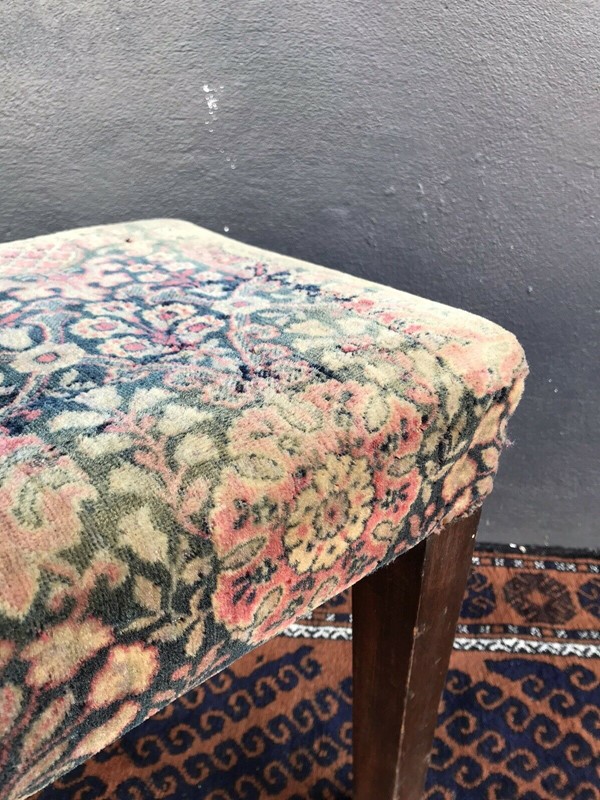 Early 20th Century Carpet Upholstered Stool -nothing-new-early-20th-century-carpet-upholstered-stool--6-main-637820958747370652.jpg