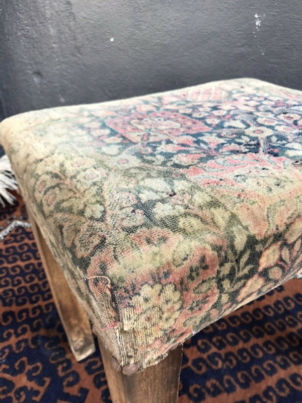 Early 20th Century Carpet Upholstered Stool -nothing-new-early-20th-century-carpet-upholstered-stool--7-main-637820958868018481.jpg