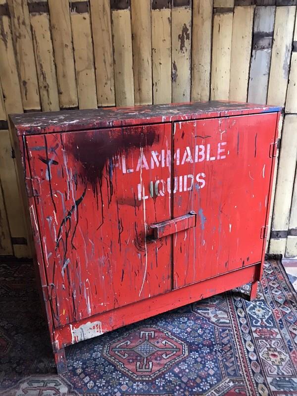 Early To Mid 20Th Century 'Flammable Liquids' Industrial Cabinet-nothing-new-early-to-mid-20th-century-metal-flammable-liquids-cabinet-cupboard-industrial---nothingnewstafford-04-main-638156140685883068.jpg