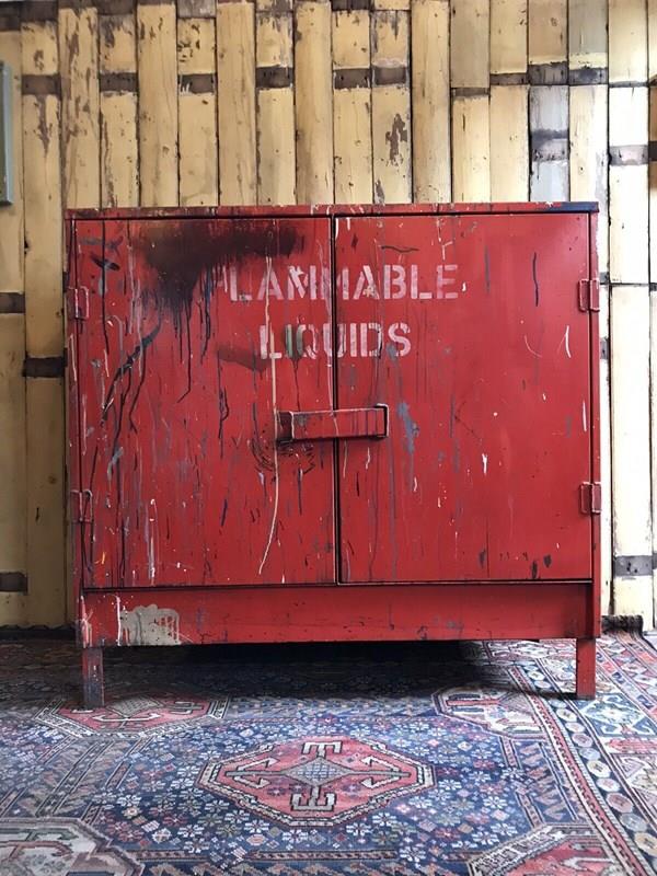 Early To Mid 20Th Century 'Flammable Liquids' Industrial Cabinet-nothing-new-early-to-mid-20th-century-metal-flammable-liquids-cabinet-cupboard-industrial---nothingnewstafford-1-main-638156140440416715.jpg