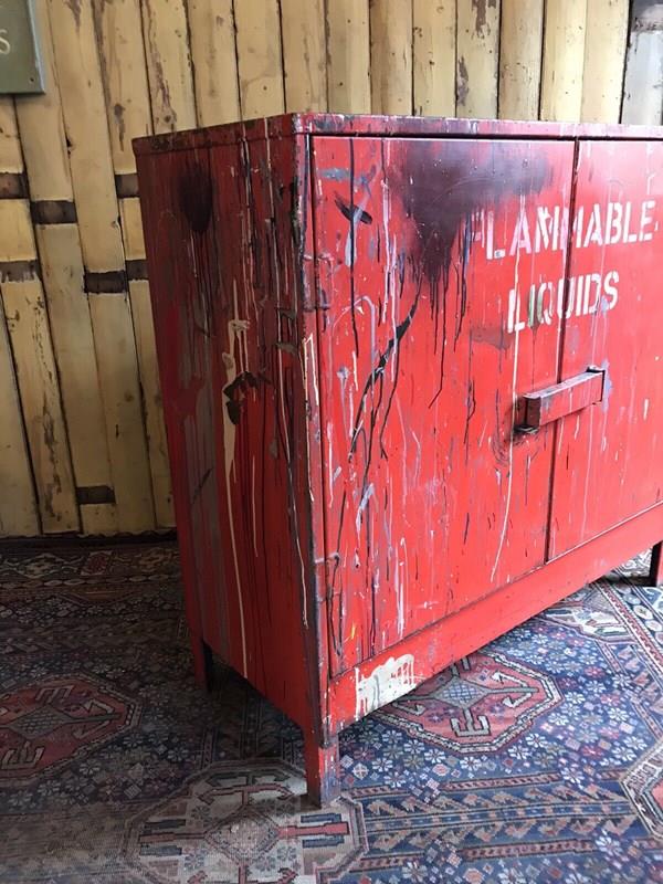Early To Mid 20Th Century 'Flammable Liquids' Industrial Cabinet-nothing-new-early-to-mid-20th-century-metal-flammable-liquids-cabinet-cupboard-industrial---nothingnewstafford-4-main-638156140701351596.jpg