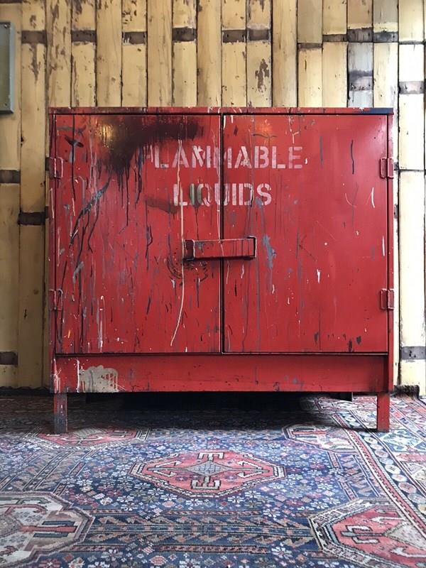 Early To Mid 20Th Century 'Flammable Liquids' Industrial Cabinet-nothing-new-early-to-mid-20th-century-metal-flammable-liquids-cabinet-cupboard-industrial---nothingnewstafford-main-638156140055856505.jpg