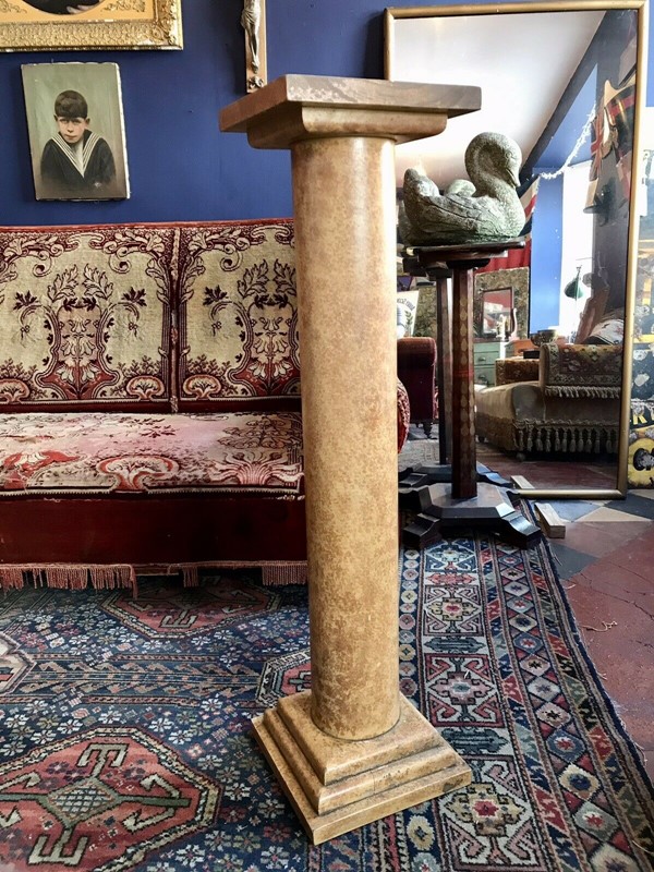 Early 20th Century Faux Marble Painted Pedestal-nothing-new-late-19th-early-20th-century-faux-marble-painted-column-pedestal-plinth-torchere---nothing-new--10-main-637850471363578180.jpg