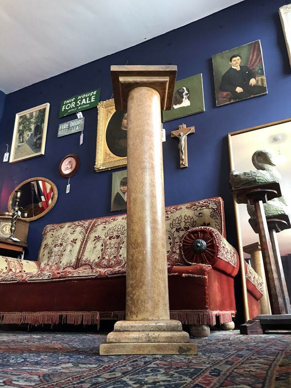 Early 20th Century Faux Marble Painted Pedestal-nothing-new-late-19th-early-20th-century-faux-marble-painted-column-pedestal-plinth-torchere---nothing-new--11-main-637850471540907193.jpg