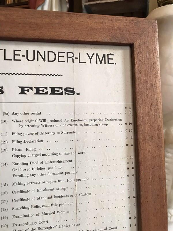 Framed Manor Of Newcastle Under Lyme Steward's Fees Paper On Card Sign-nothing-new-manor-of-newcastle-09---nothing-new-main-638249347986595203.jpg