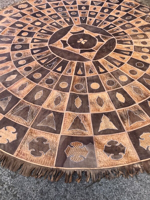 North African Moroccan Round Leather Patchwork Rug-nothing-new-north-african-leather-rug-04---nothing-new-main-638057561557316705.jpg