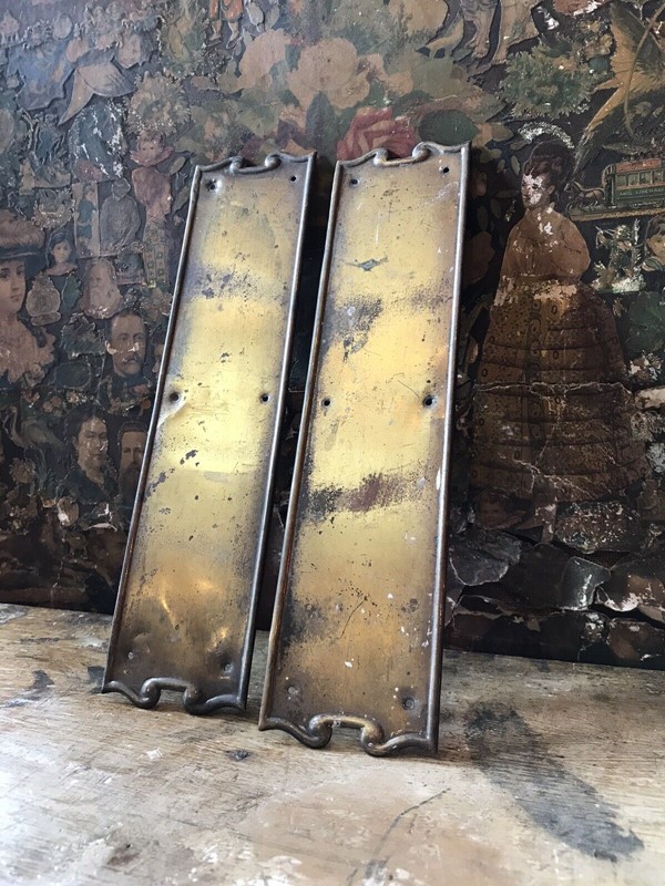 Art Nouveau Pressed Brass Door Finger Plates (G)-nothing-new-pair-of-reclaimed-antique-art-nouveau-pressed-brass-door-finger-plates-salvage-g---nothing-new-stafford-1-main-637937465096632799.jpg