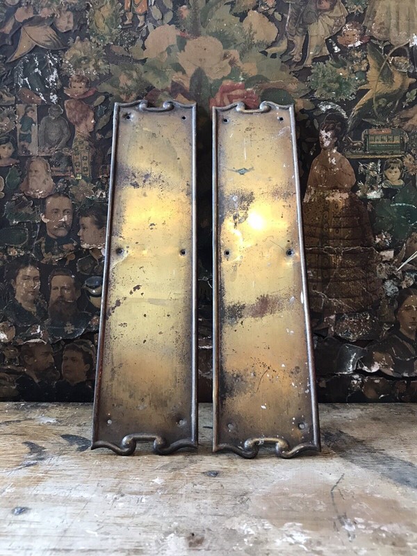 Art Nouveau Pressed Brass Door Finger Plates (G)-nothing-new-pair-of-reclaimed-antique-art-nouveau-pressed-brass-door-finger-plates-salvage-g---nothing-new-stafford-main-637937464813547633.jpg