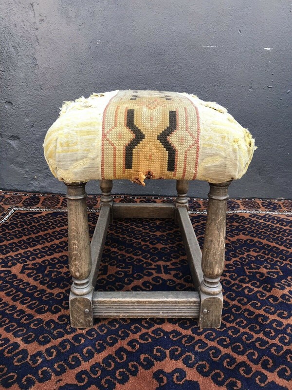 Early 20th Century Needlework Upholstered Stool-nothing-new-upholstered-stool-02---nothing-new-main-637638457216323645.jpg