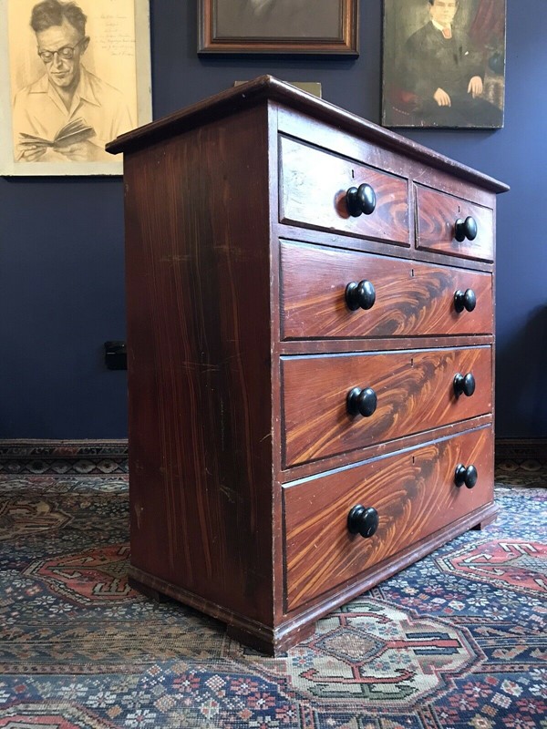 Faux Flame Mahogany Painted Chest Of Drawers-nothing-new-victorian-pine-chest-of-drawers-with-faux-mahogany-paint-work---nothing-new-3-main-637745810920071344.jpg