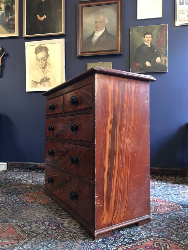 Faux Flame Mahogany Painted Chest Of Drawers-nothing-new-victorian-pine-chest-of-drawers-with-faux-mahogany-paint-work---nothing-new-5-main-637745810940226936.jpg