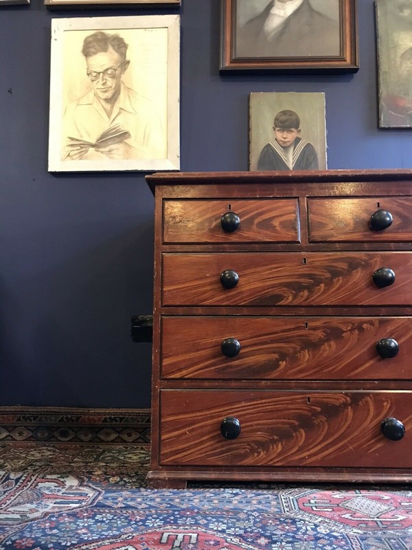 Faux Flame Mahogany Painted Chest Of Drawers-nothing-new-victorian-pine-chest-of-drawers-with-faux-mahogany-paint-work---nothing-new-6-main-637745810949914502.jpg