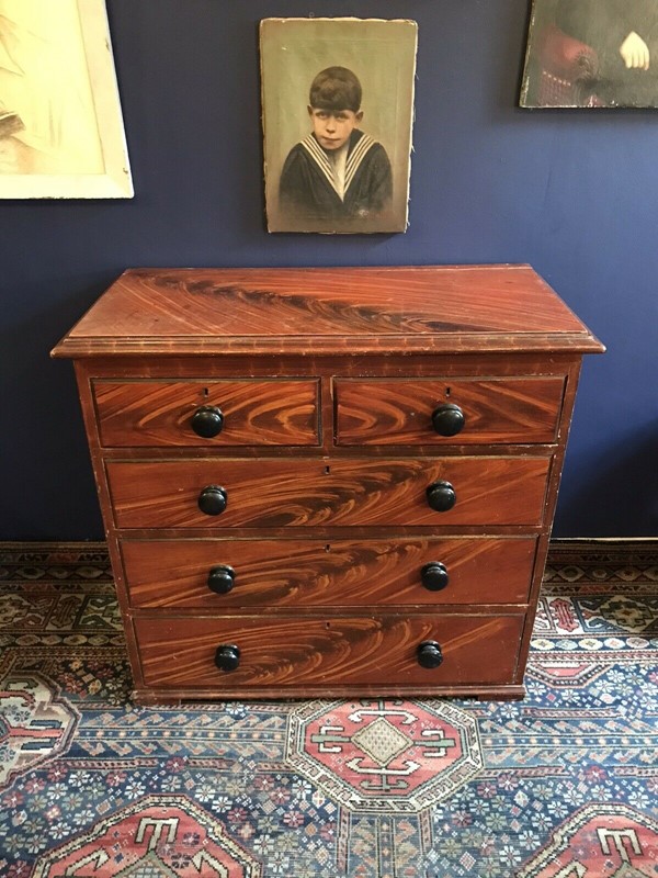 Faux Flame Mahogany Painted Chest Of Drawers-nothing-new-victorian-pine-chest-of-drawers-with-faux-mahogany-paint-work---nothing-new-7-main-637745810959289556.jpg