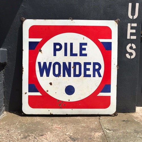 Mid 20Th Century 'Pile Wonder' French Enamel Sign