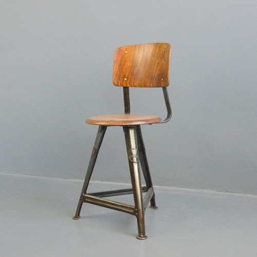 Industrial Factory Chair By Rowac Circa 1920S