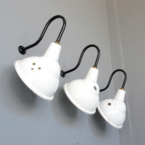 Industrial Angled Wall Lights By Benjamin 1950s
