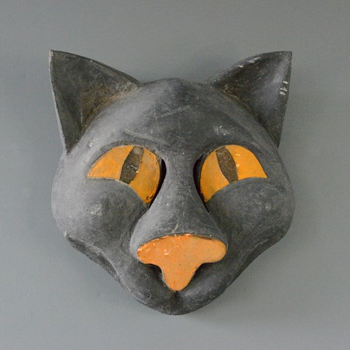 Papier Mache Cat Carnival Mask Circa 1960S