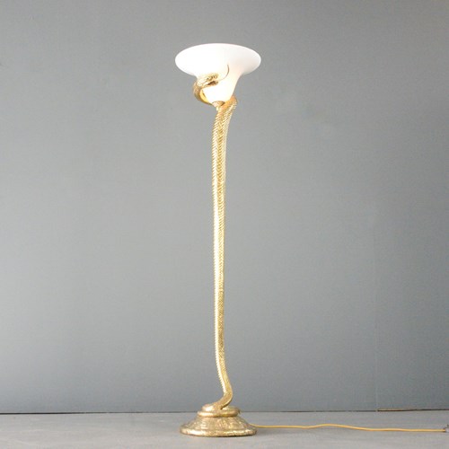 Cast Bronze Snake Floor Lamp By Edgar Brandt
