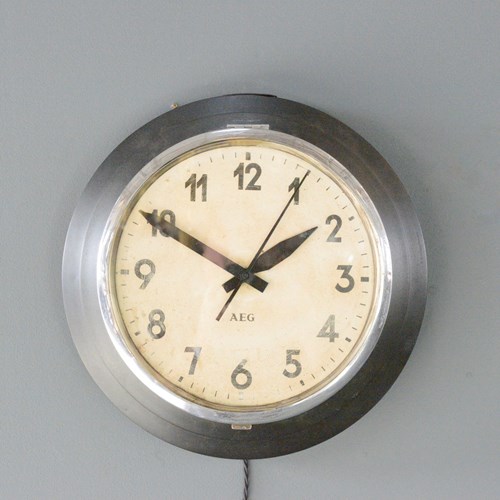 Wall Clock By Peter Behrens For AEG Circa 1920S