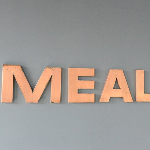 Large Copper Meals Sign Circa 1960S