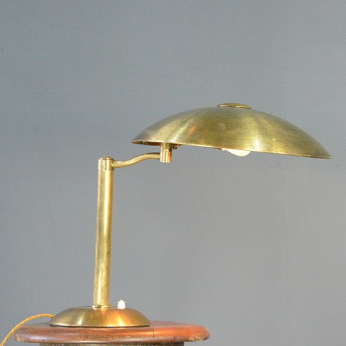 Swing Arm Brass Table Lamp By Hillebrand Circa 1930S