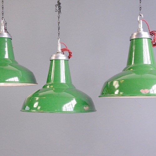 English Factory Lights By Thorlux Circa 1950S