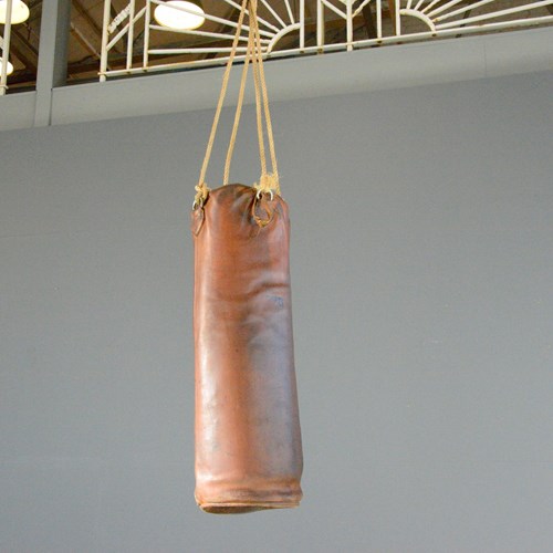 Leather Boxing Punchbag By Berg Circa 1940S