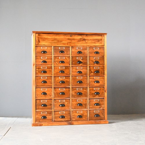 Bank Of Pine Workshop Drawers Circa 1940S