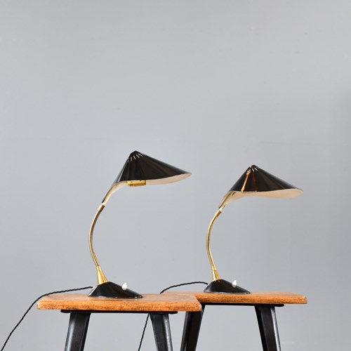 Mid Century Cobra Table Lamps By Cosack Circa 1950S