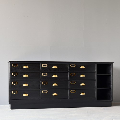 Ebonised General Store Drawer Cabinet Circa 1920S