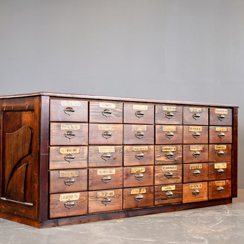 Art Nouveau Ironmongers Shop Counter Drawers Circa 1910S