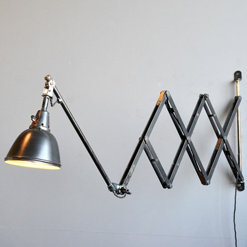 XL Wall Mounted Scissor Lamp By Midgard Circa 1930S