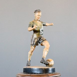 Plaster Footballer Statue By Siegel...