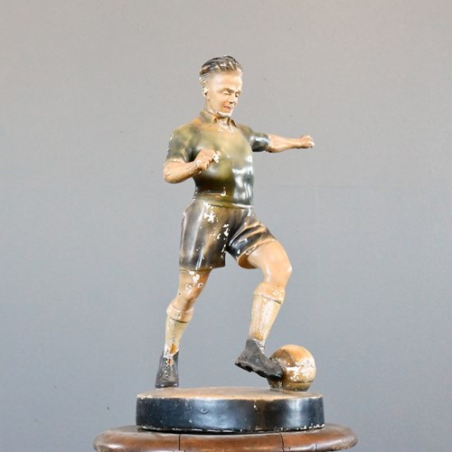 Plaster Footballer Statue By Siegel Paris Circa 1930S
