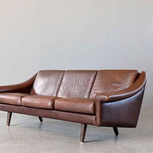 Mid Century Danish Matador Leather Sofa By Aage Christiansen Circa 1960S