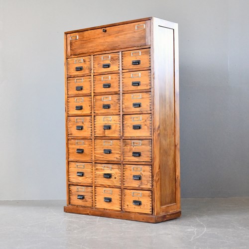 Bank Of Pine Workshop Drawers Circa 1940S
