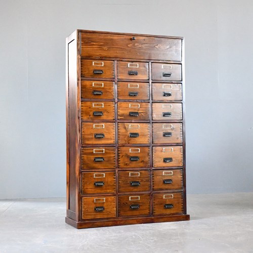 Bank Of Pine Workshop Drawers Circa 1940S
