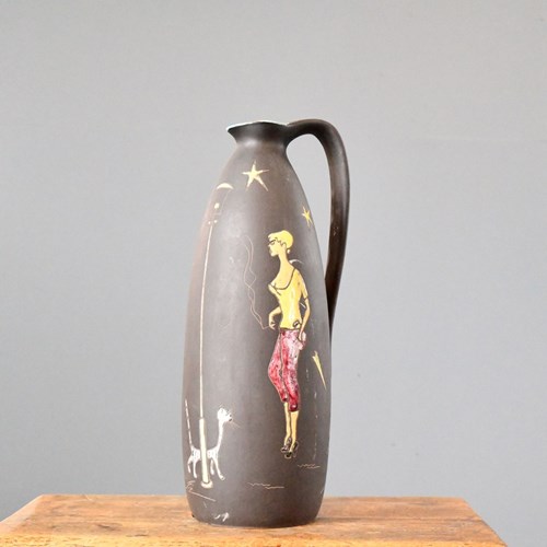 Handmade Ceramic 'Paris' Pitcher By Keto Keramik Circa 1950S