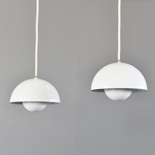 Pendant 'Flowerpot' VP1 Lights By Verner Panton Circa 1960S