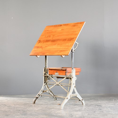 German Industrial Architects Drawing Table By HUHAG Circa 1920S